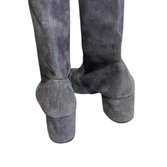 Schutz Tamarah slate gray stretch suede leather tall over knee boots size 8.5 - Picture 8 of 15